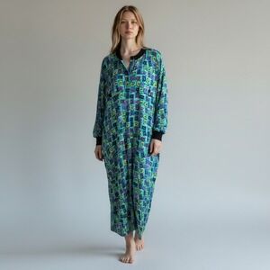VTG Mimmina Arezzo Vintage Italian Geometric Maxi Dress Multicolor Oversized‎ XL